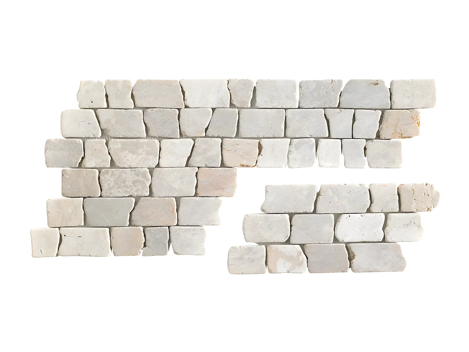 Carrelage mosaïque (Boite de 1m²) /Plaque de mosaïque mur et sol en marbre naturel coloris blanc - 14.8 x 30,5 cm