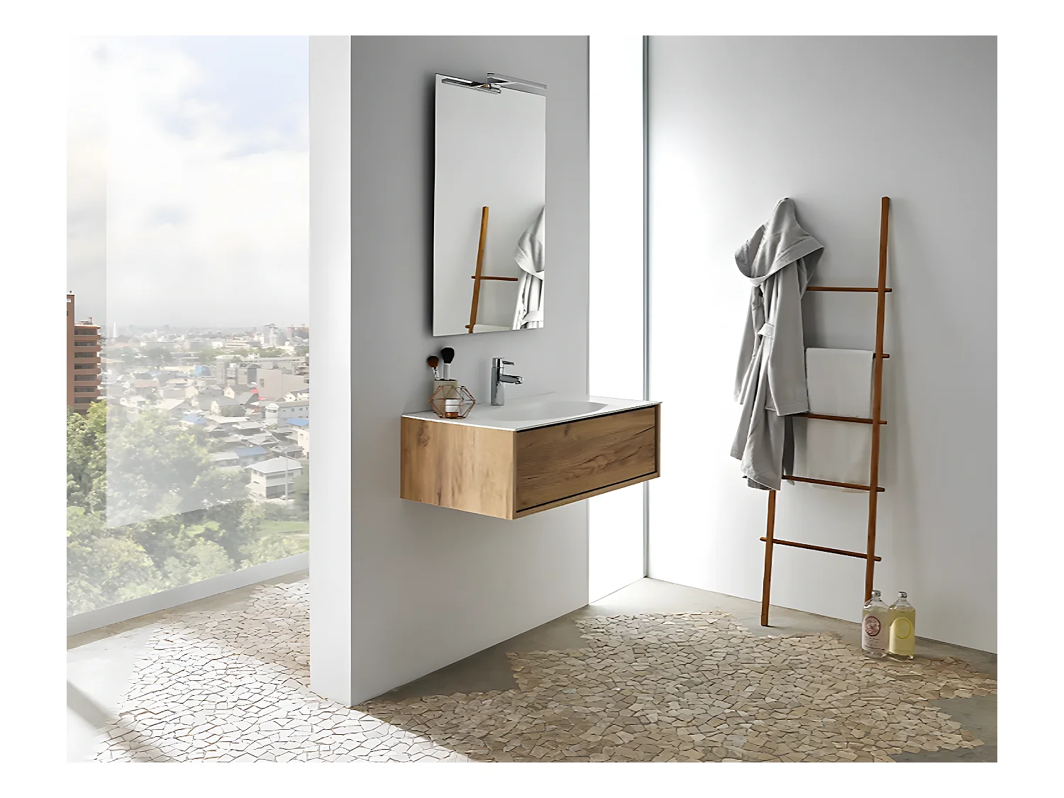 Carrelage de mosaïque/Plaque mosaïque mur et sol en marbre naturel coloris marron - 30 x 30 cm