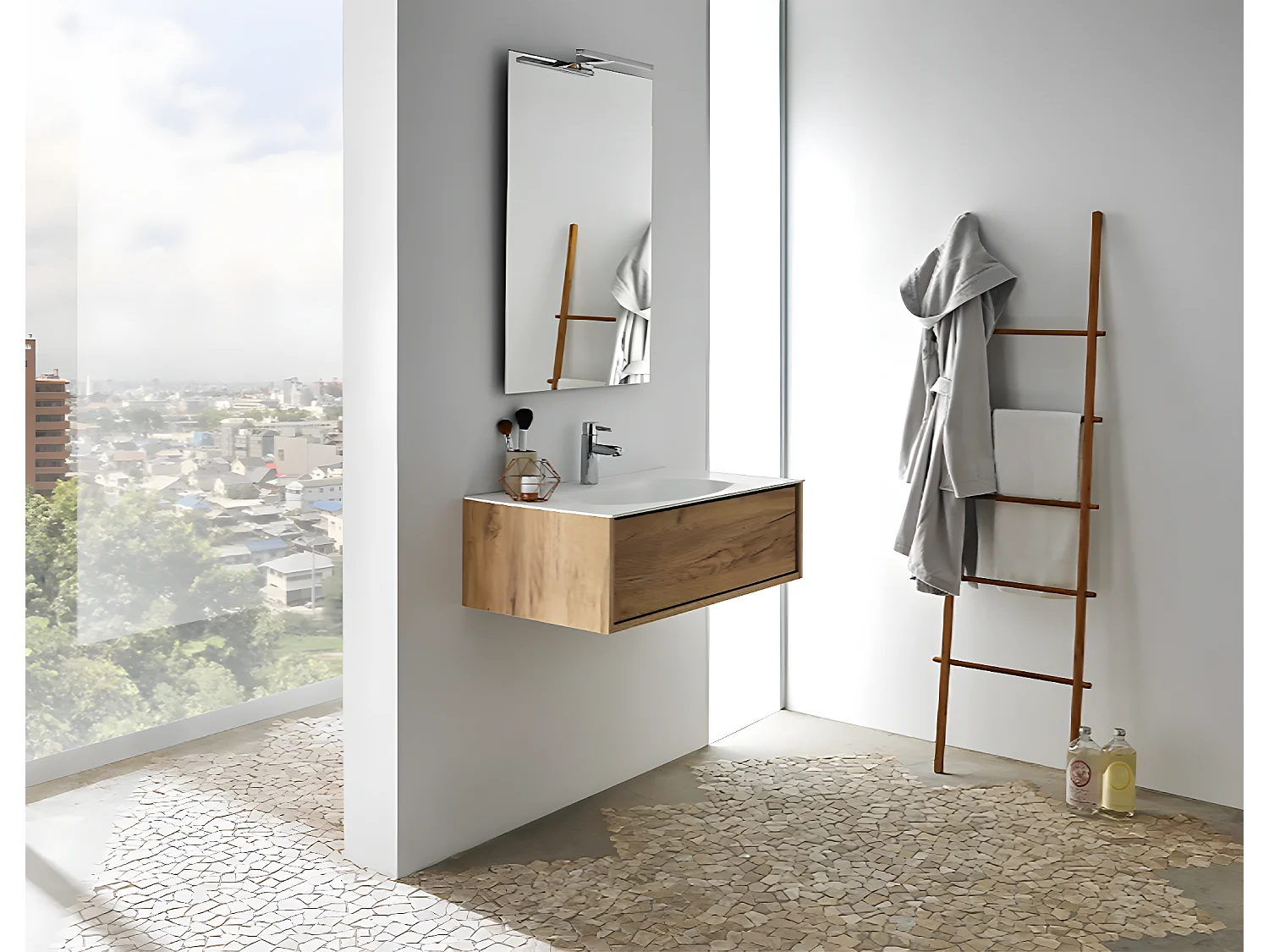 Carrelage de mosaïque/Plaque mosaïque mur et sol en marbre naturel coloris marron - 30 x 30 cm