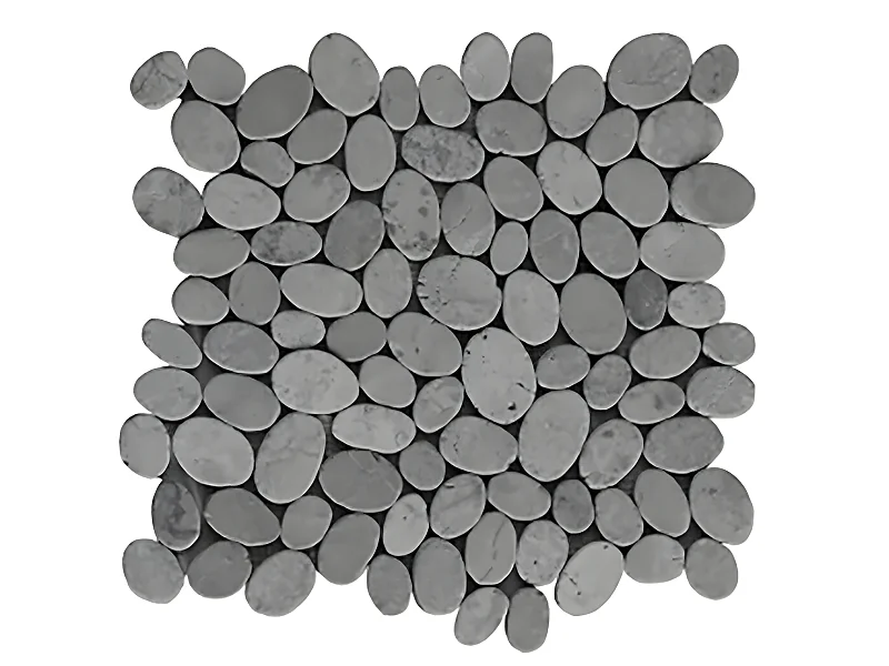 Carrelage de mosaïque/Plaque mosaïque mur et sol en marbre naturel coloris gris mat - 33 x 33 cm