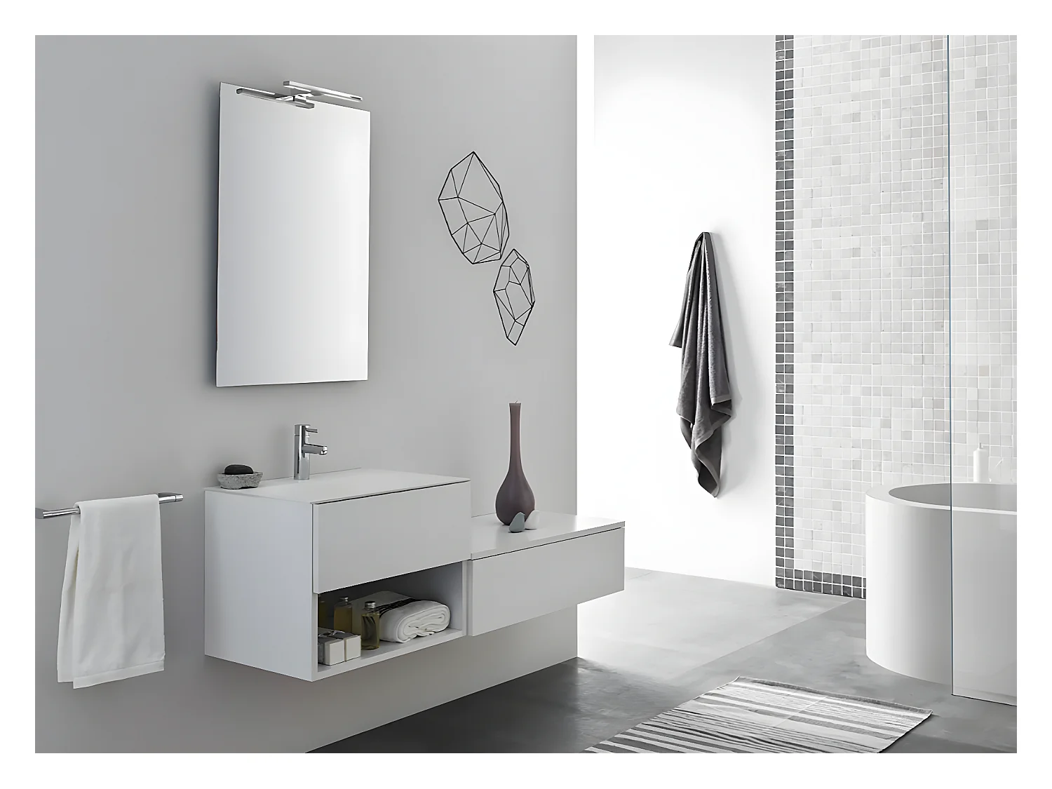 Carrelage de mosaïque/Plaque mosaïque mur et sol en marbre naturel coloris blanc - 30 x 30 cm