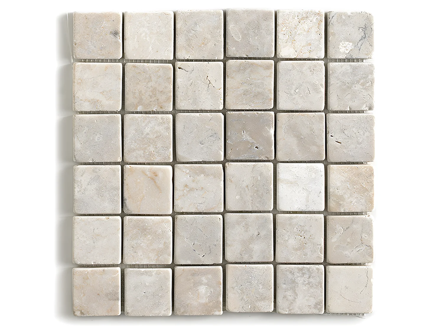 Carrelage de mosaïque/Plaque mosaïque mur et sol en marbre naturel coloris blanc - 30 x 30 cm