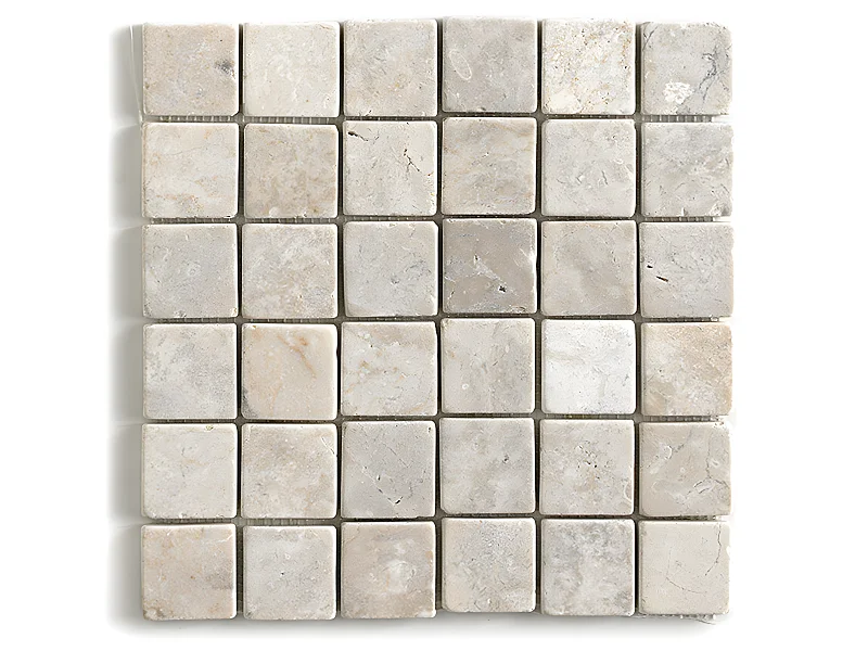 Carrelage de mosaïque/Plaque mosaïque mur et sol en marbre naturel coloris blanc - 30 x 30 cm