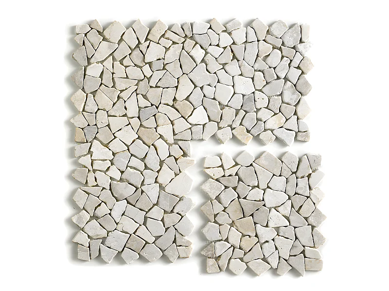 Carrelage de mosaïque (Boite de 1m²)/ Plaque mosaïque mur et sol en marbre naturel coloris blanc - 30 x 30 cm