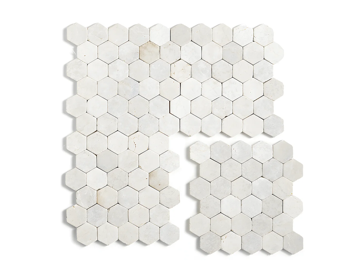 Carrelage mosaïque (Boite de 1m²) /Plaque de mosaïque mur et sol en marbre naturel coloris blanc - 33 x 33 cm