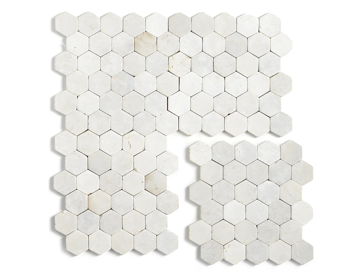 Carrelage mosaïque (Boite de 1m²) /Plaque de mosaïque mur et sol en marbre naturel coloris blanc - 33 x 33 cm