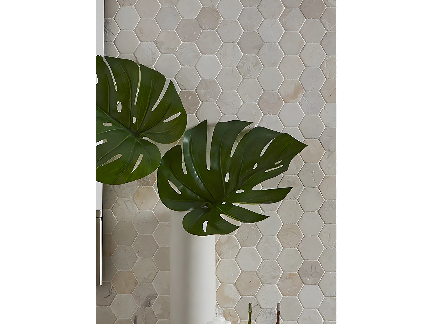 Carrelage mosaïque (Boite de 1m²) /Plaque de mosaïque mur et sol en marbre naturel coloris blanc - 33 x 33 cm