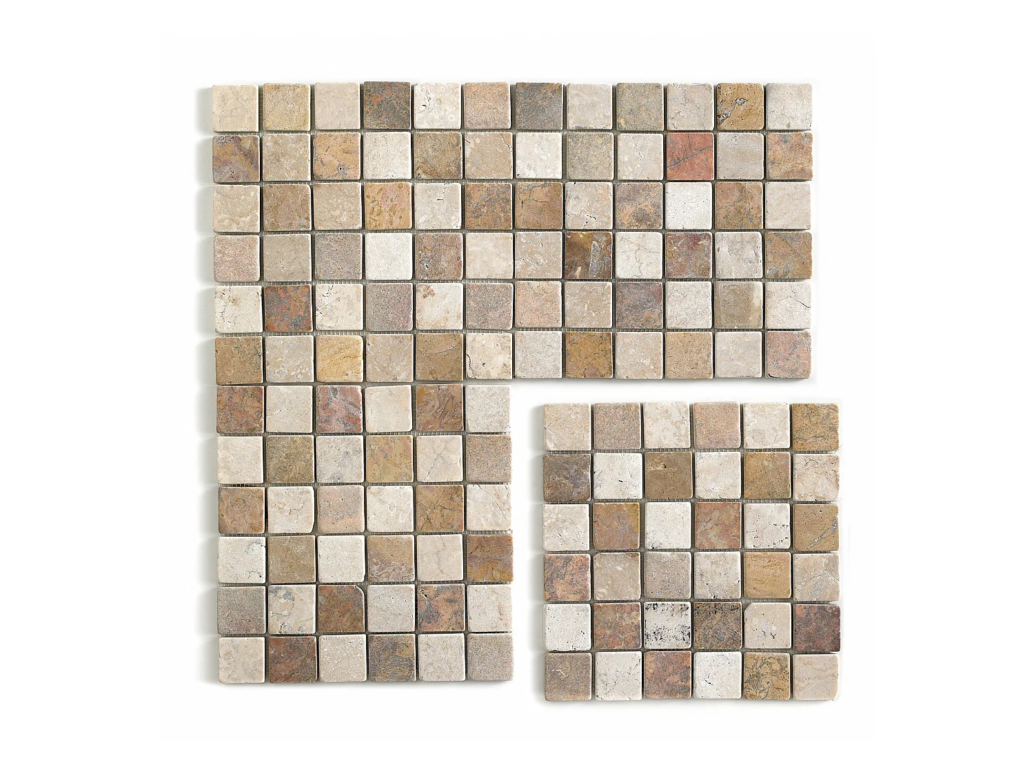 Carrelage de mosaïque (Boite de 1m²) / Plaque mosaïque mur et sol en marbre naturel multicolore - 30 x 30 cm