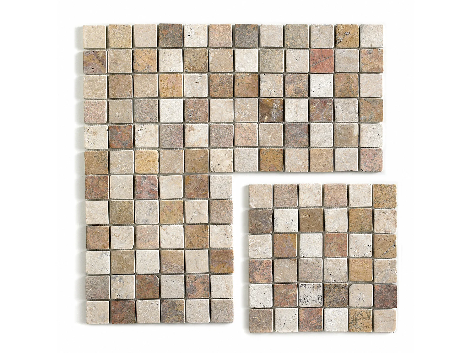 Carrelage de mosaïque (Boite de 1m²) / Plaque mosaïque mur et sol en marbre naturel multicolore - 30 x 30 cm
