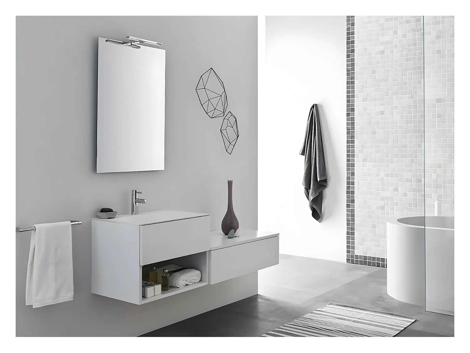 Carrelage de mosaïque (Boite de 1m²), Plaque mosaïque mur et sol en marbre naturel coloris blanc - 30 x 30 cm