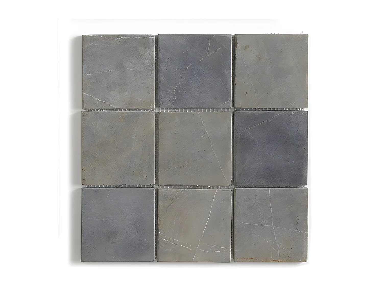 Carrelage mosaïque / Plaque de mosaïque mur et sol en marbre naturel coloris Gris argent - 30 x 30 cm