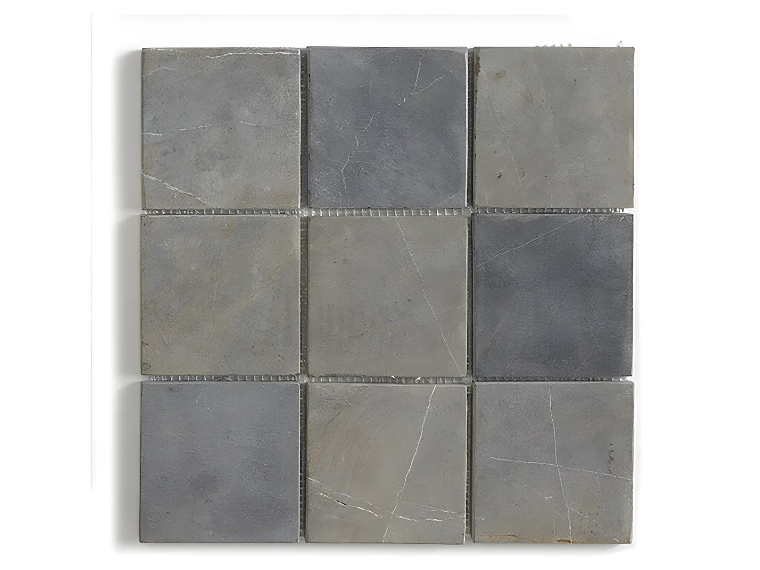 Carrelage mosaïque / Plaque de mosaïque mur et sol en marbre naturel coloris Gris argent - 30 x 30 cm