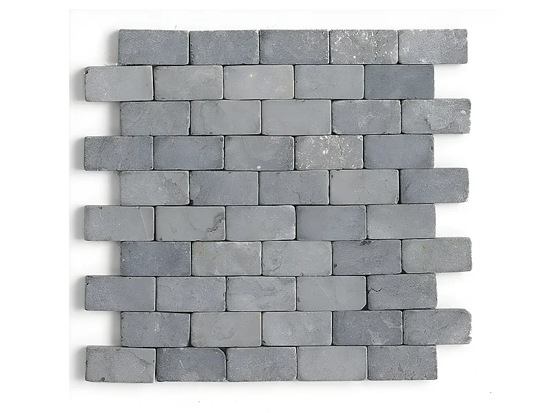 Carrelage mosaïque / plaque de mosaïque mur et sol en marbre naturel coloris gris mat - 30 x 30 cm