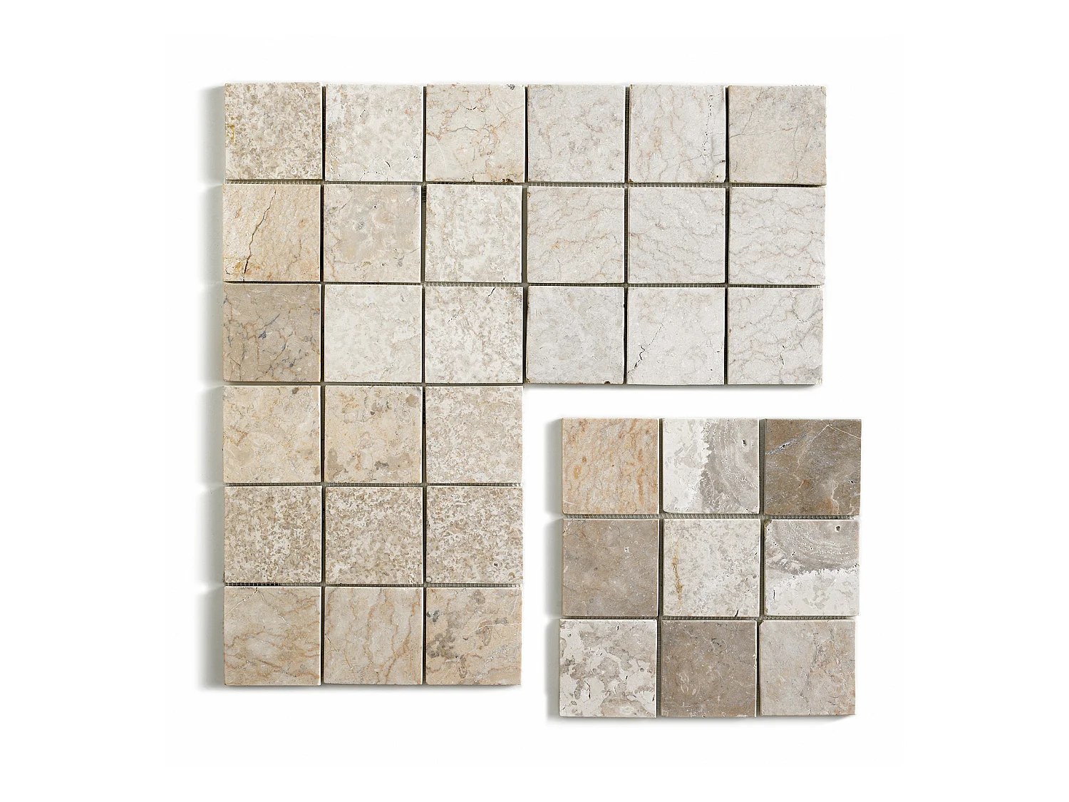 Carrelage mosaïque / Plaque de mosaïque mur et sol en marbre naturel coloris blanc mat - 30 x 30 cm