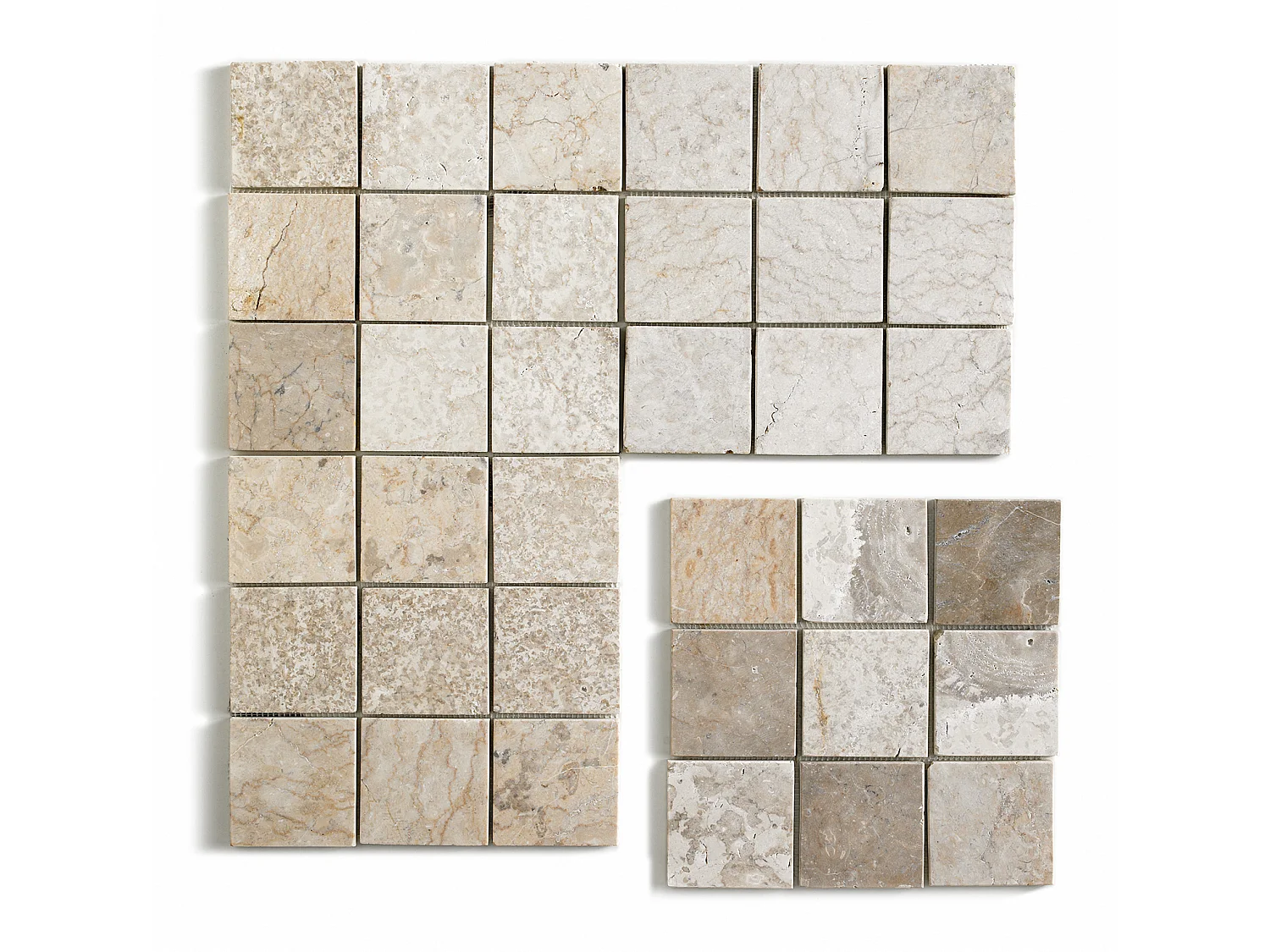 Carrelage mosaïque / Plaque de mosaïque mur et sol en marbre naturel coloris blanc mat - 30 x 30 cm