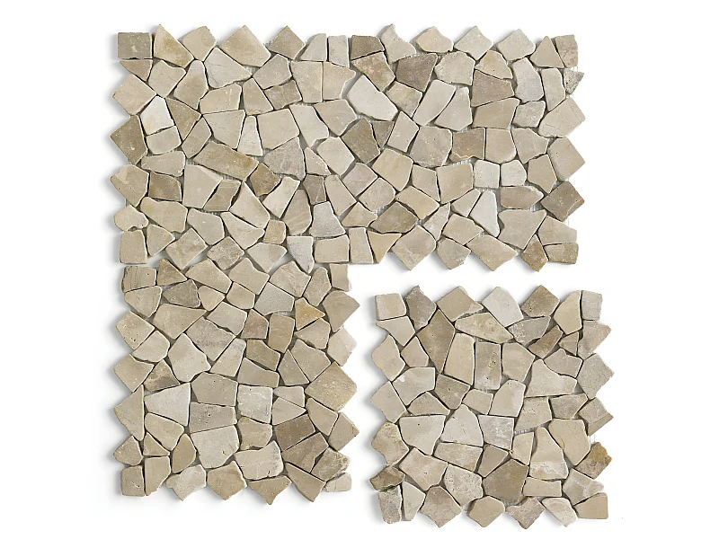 Carrelage de mosaïque (Boite de 1m²), Plaque mosaïque mur et sol en marbre naturel coloris marron - 30 x 30 cm