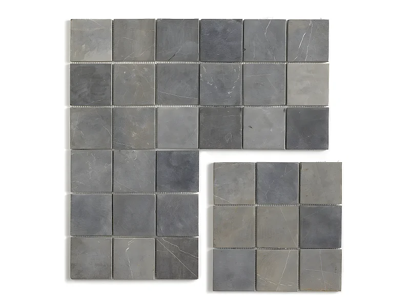 Carrelage mosaïque (Boite de 1m²) / Plaque de mosaïque mur et sol en marbre naturel coloris Gris argent - 30 x 30 cm