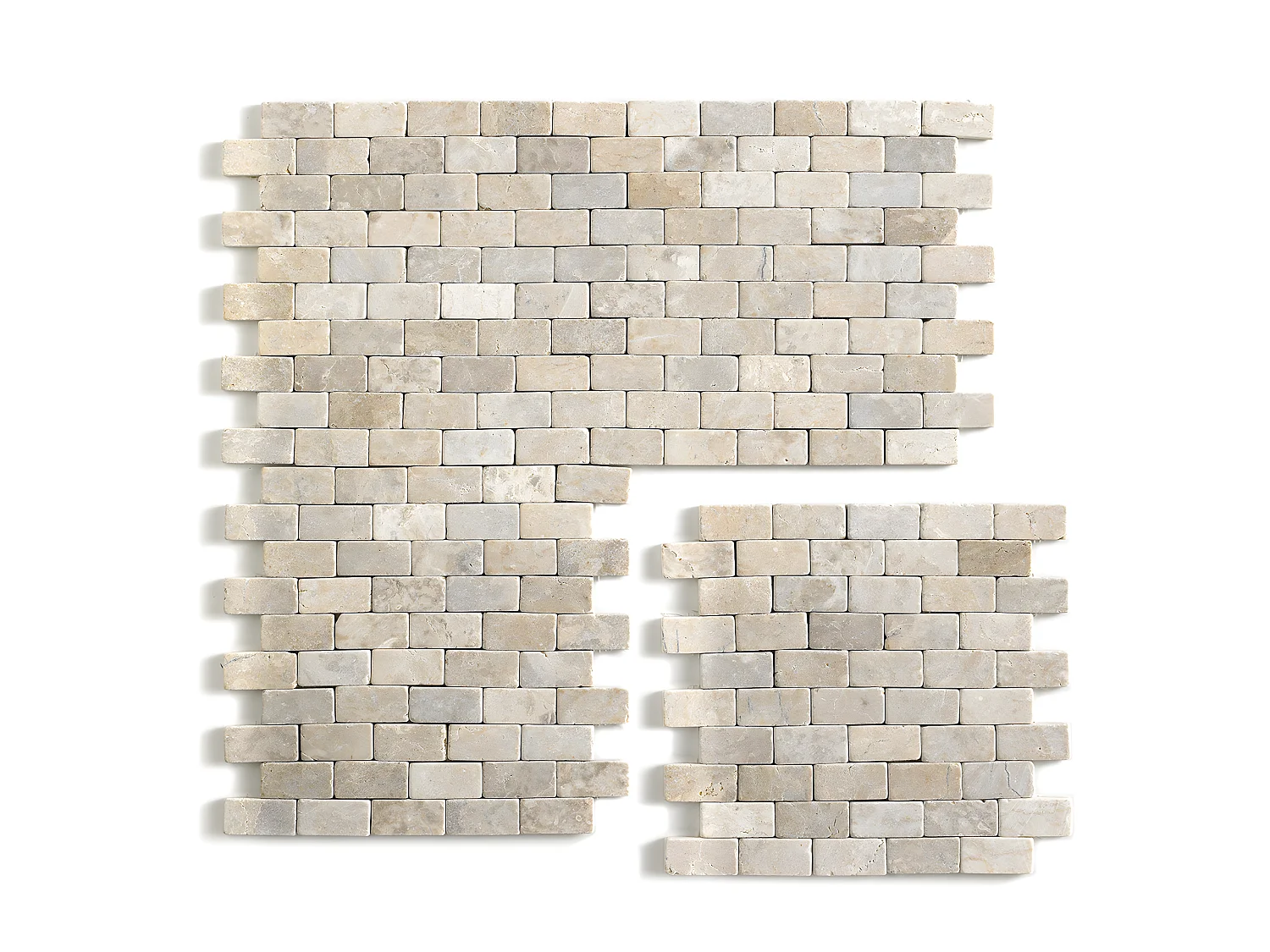 Carrelage de mosaïque (Boite de 1m²) / Plaque mosaïque mur et sol en marbre naturel coloris beige mat - 30 x 30 cm