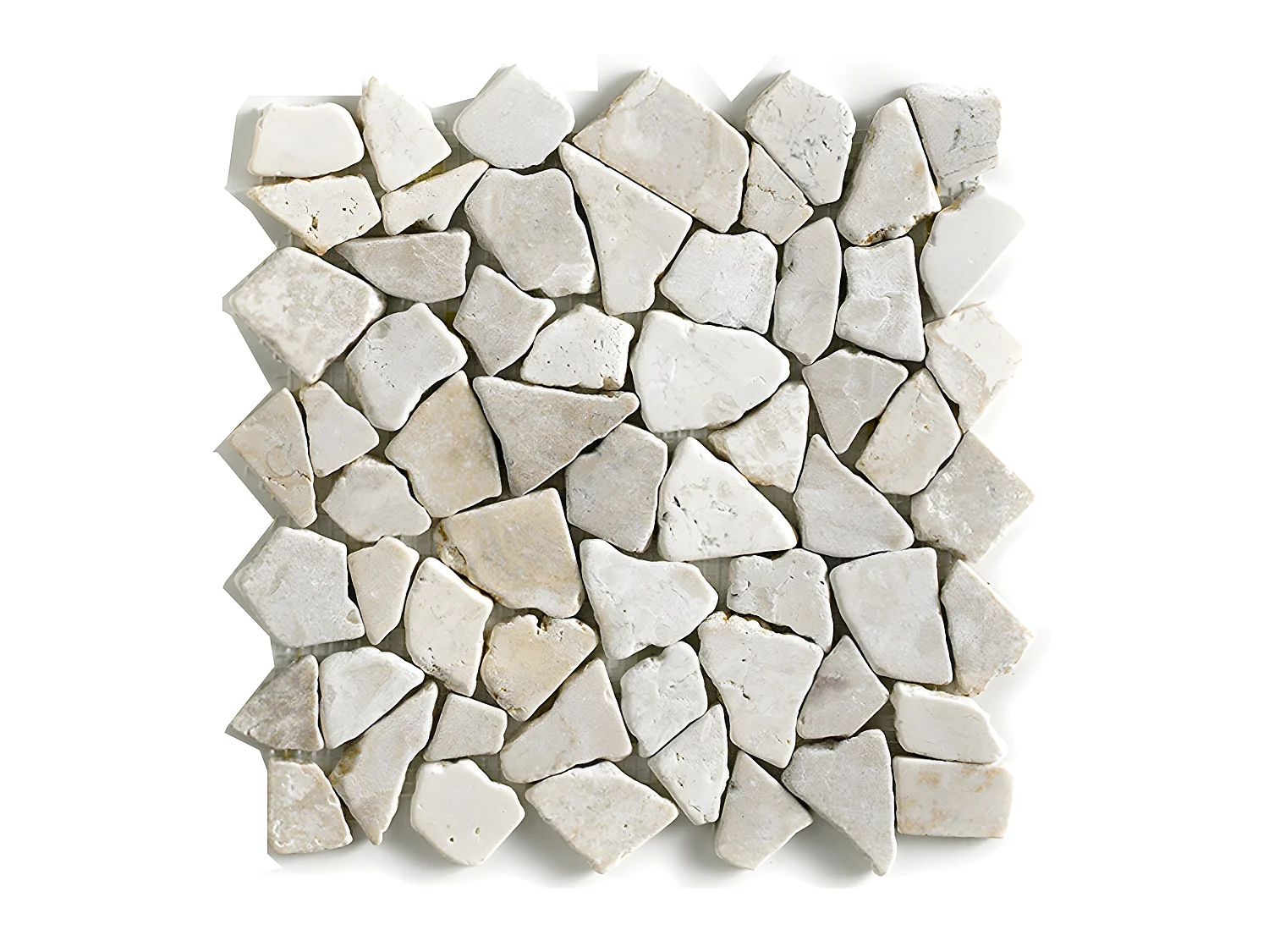 Carrelage de mosaïque/Plaque mosaïque mur et sol en marbre naturel coloris blanc - 30 x 30 cm
