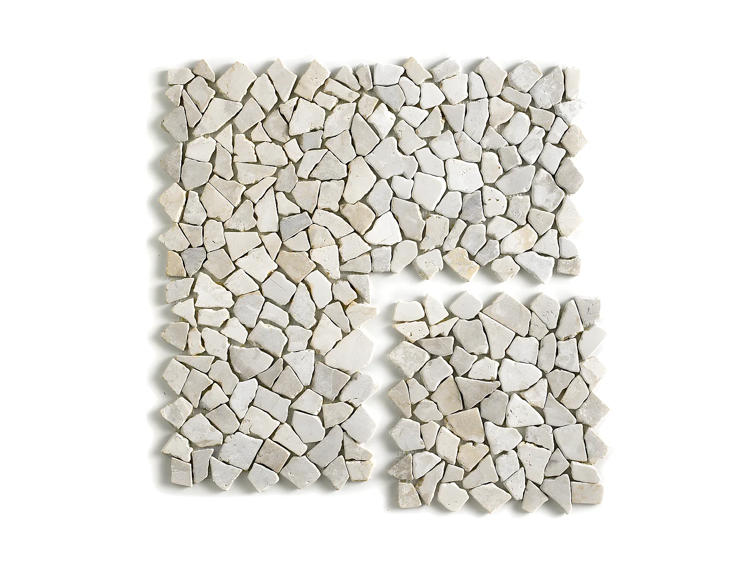 Carrelage de mosaïque/Plaque mosaïque mur et sol en marbre naturel coloris blanc - 30 x 30 cm