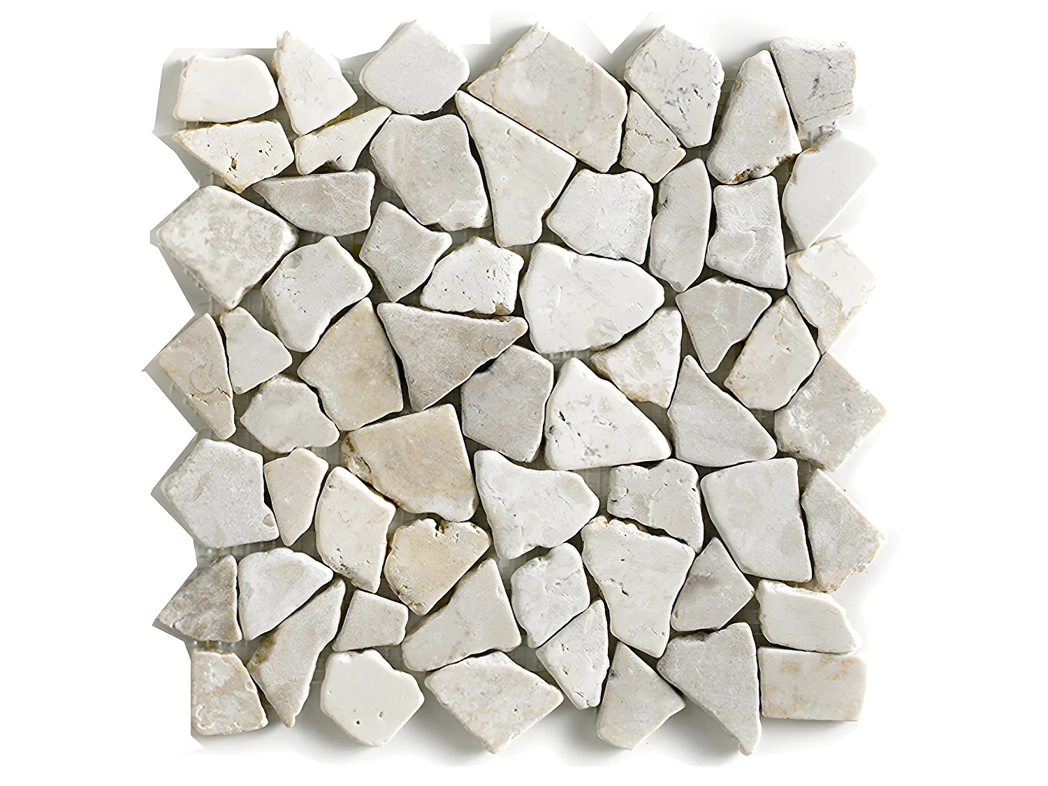 Carrelage de mosaïque/Plaque mosaïque mur et sol en marbre naturel coloris blanc - 30 x 30 cm