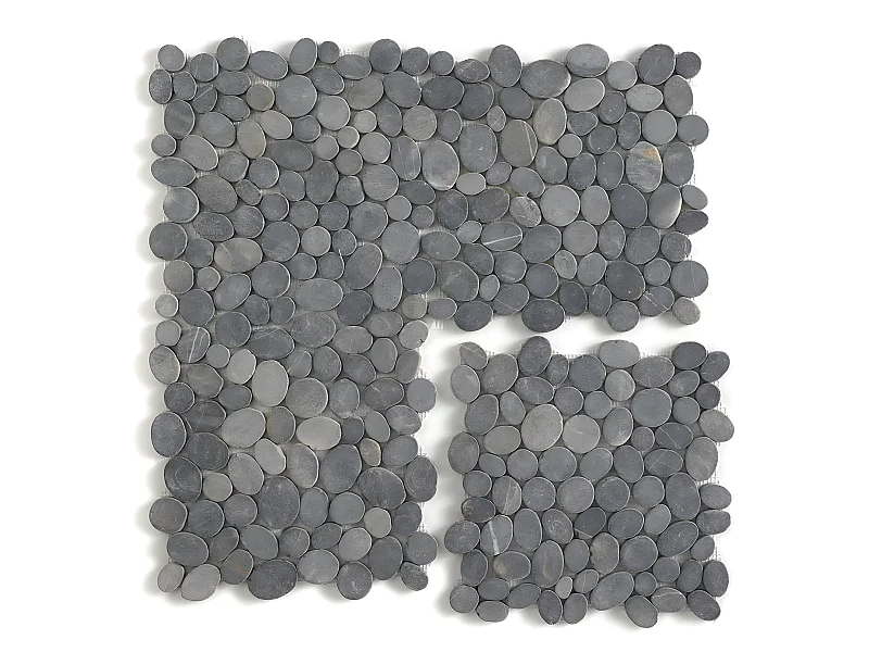 Carrelage de mosaïque (Boite de 1m²) / Plaque mosaïque mur et sol en marbre naturel coloris gris mat - 33 x 33 cm