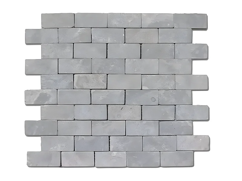 Carrelage mosaïque / Plaque de mosaïque mur et sol en marbre naturel coloris gris clair - 30 x 30 cm