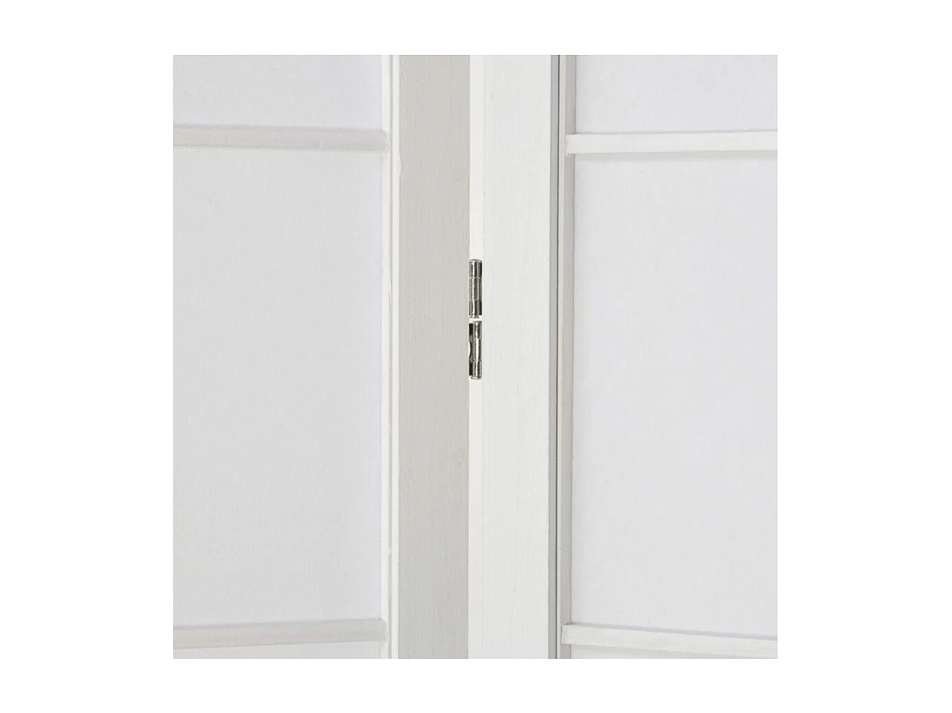 Paravent japonais grands carreaux bois blanc et papier de riz - 6 pans - Dim : H 175 cm