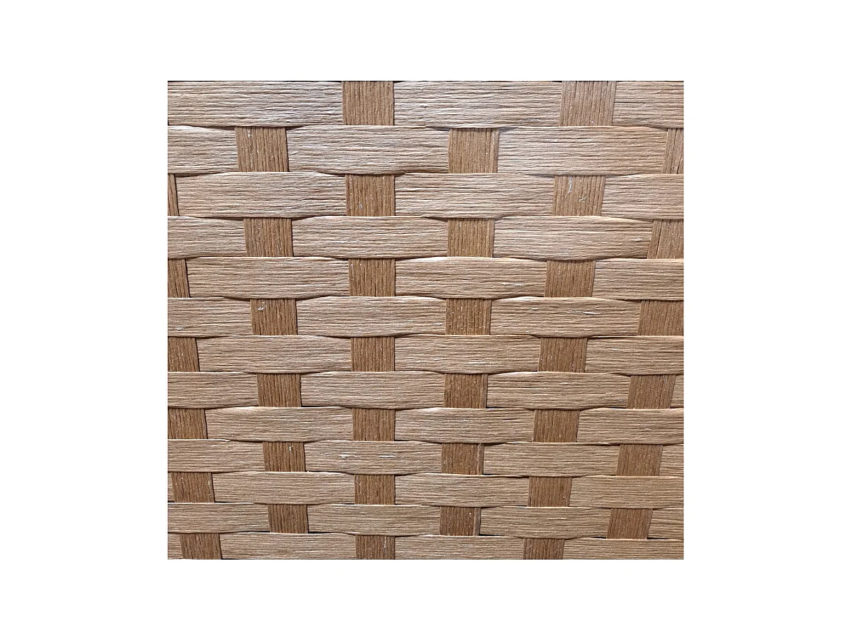 Paravent de 6 pans tressé en fibres naturelles coloris brun - Dim : H180 x L270 cm