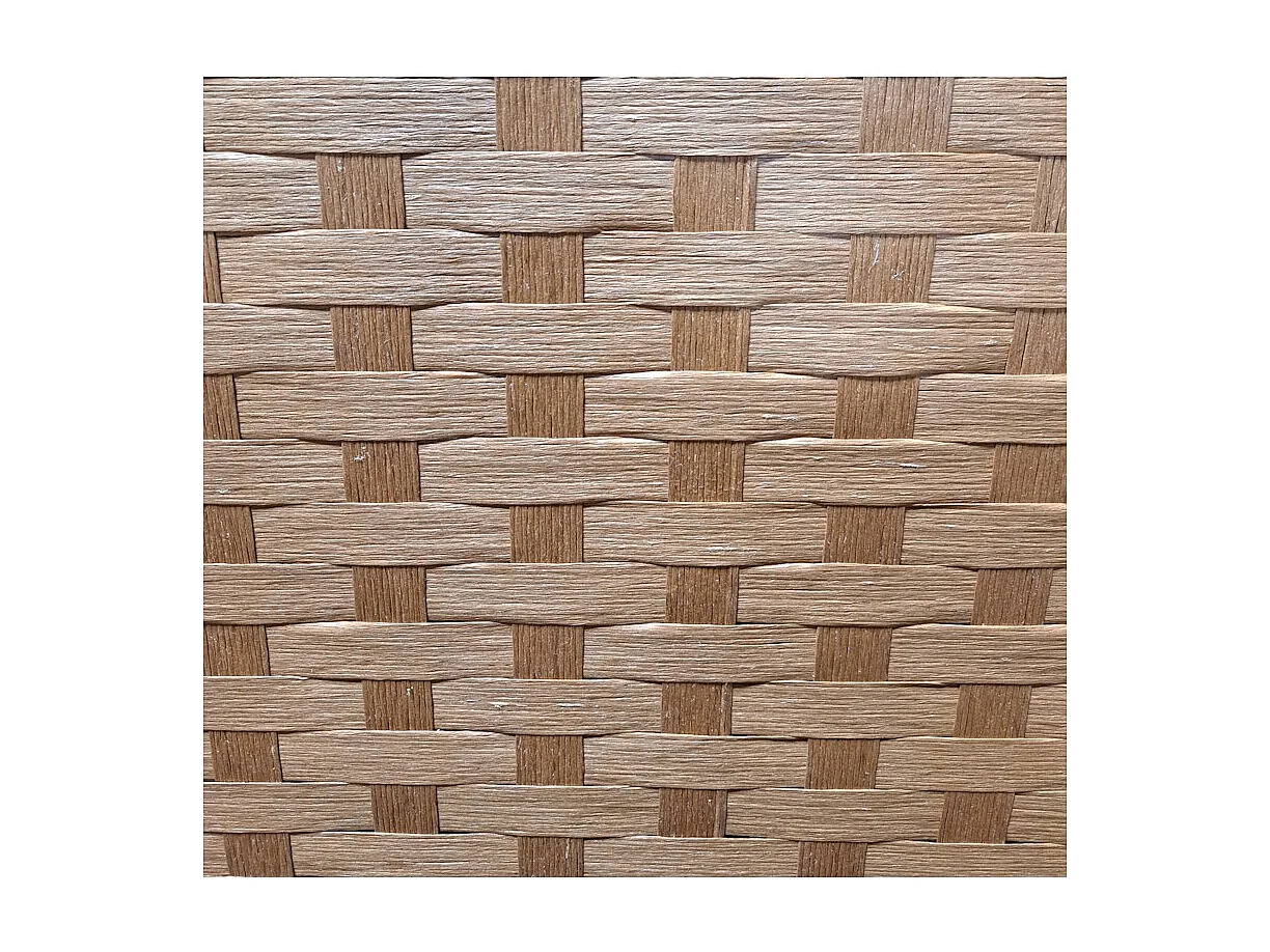 Paravent de 6 pans tressé en fibres naturelles coloris brun - Dim : H180 x L270 cm