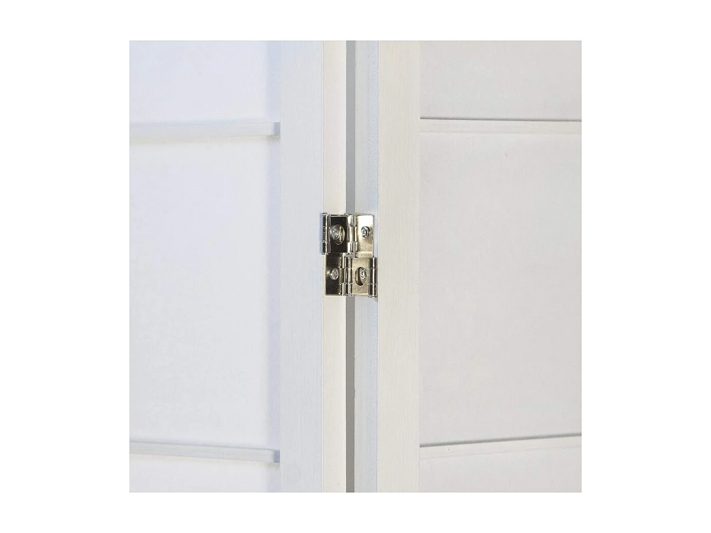 Paravent japonais grands carreaux bois blanc et papier de riz - 4 pans - Dim : H 175 cm