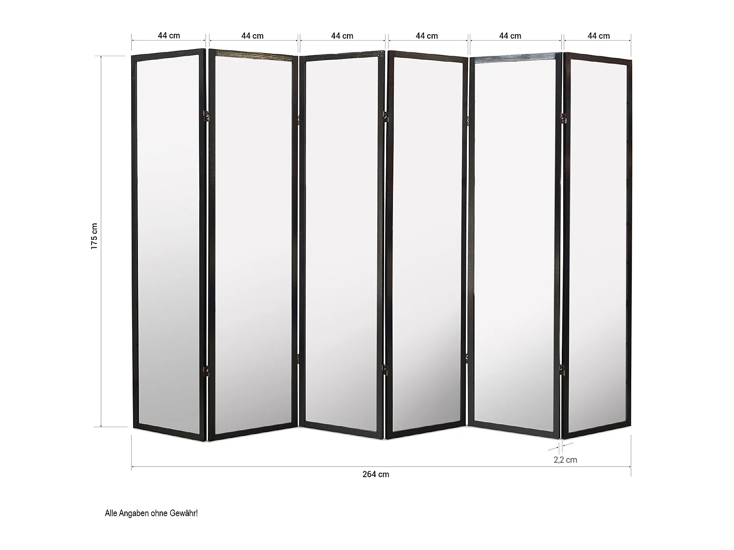 Paravent japonais Shoji en bois blanc de 6 pans
