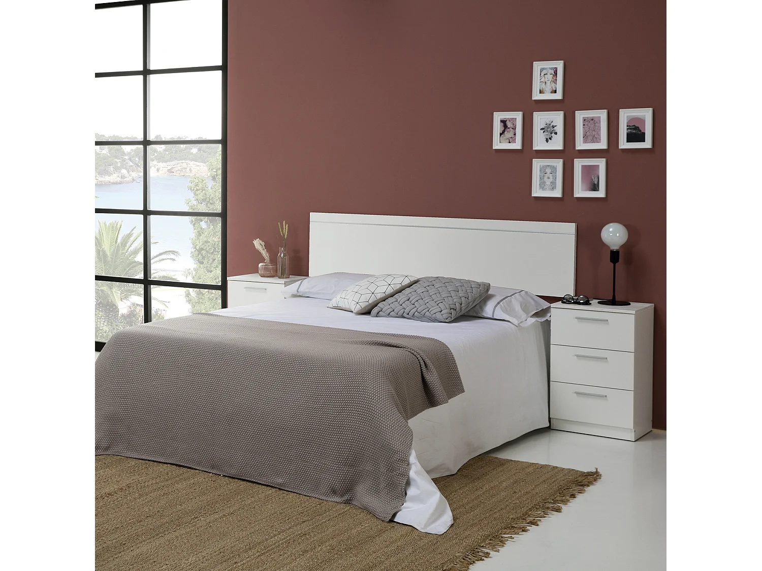 Table de chevet de 3 tiroirs coloris blanc - longueur 40 x profondeur 31 x hauteur 66 cm