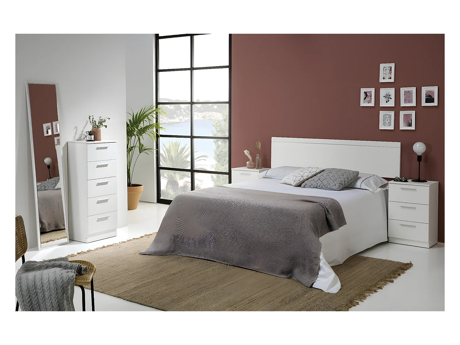 Table de chevet de 3 tiroirs coloris blanc - longueur 40 x profondeur 31 x hauteur 66 cm