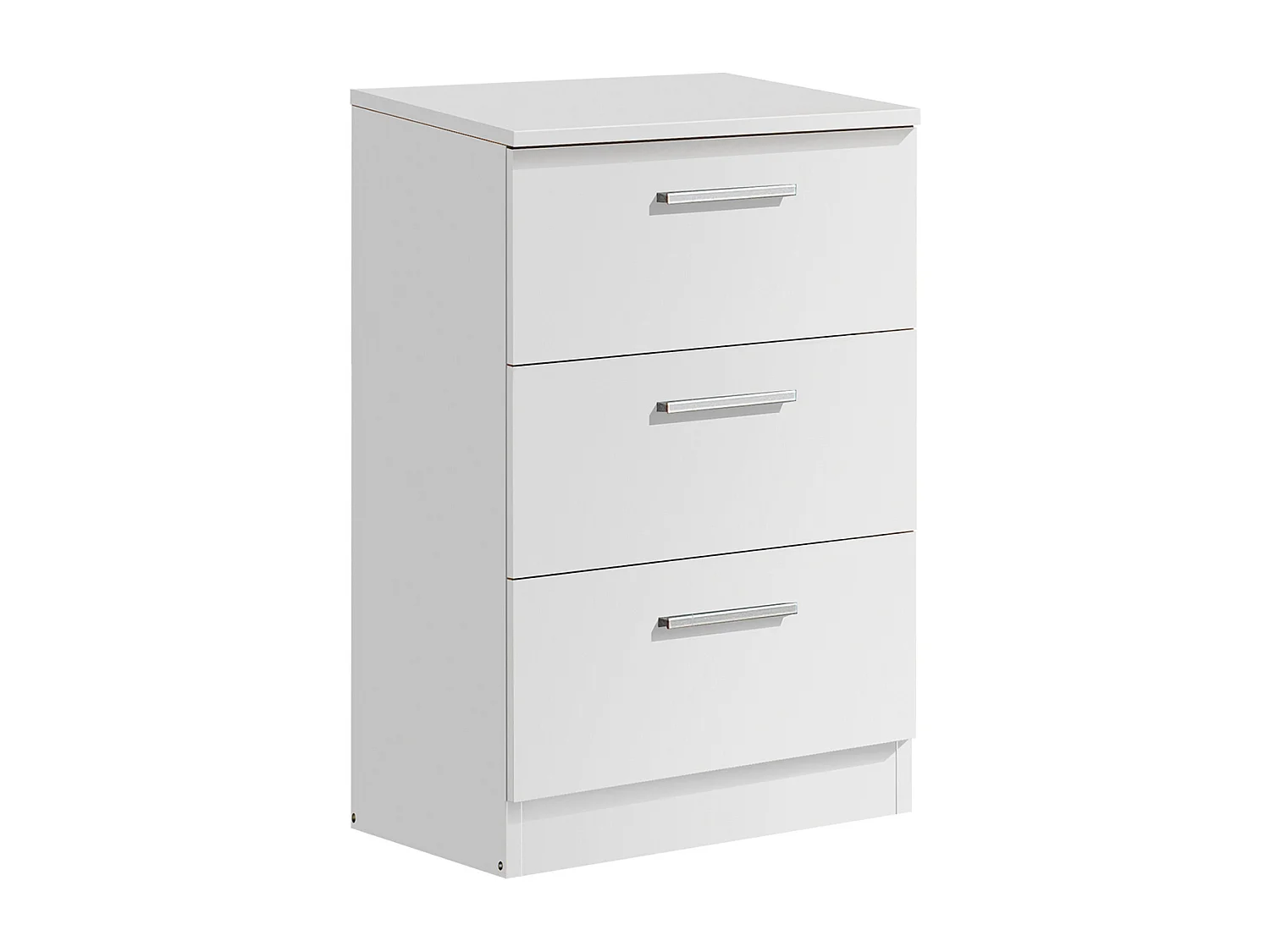 Table de chevet de 3 tiroirs coloris blanc - longueur 40 x profondeur 31 x hauteur 66 cm
