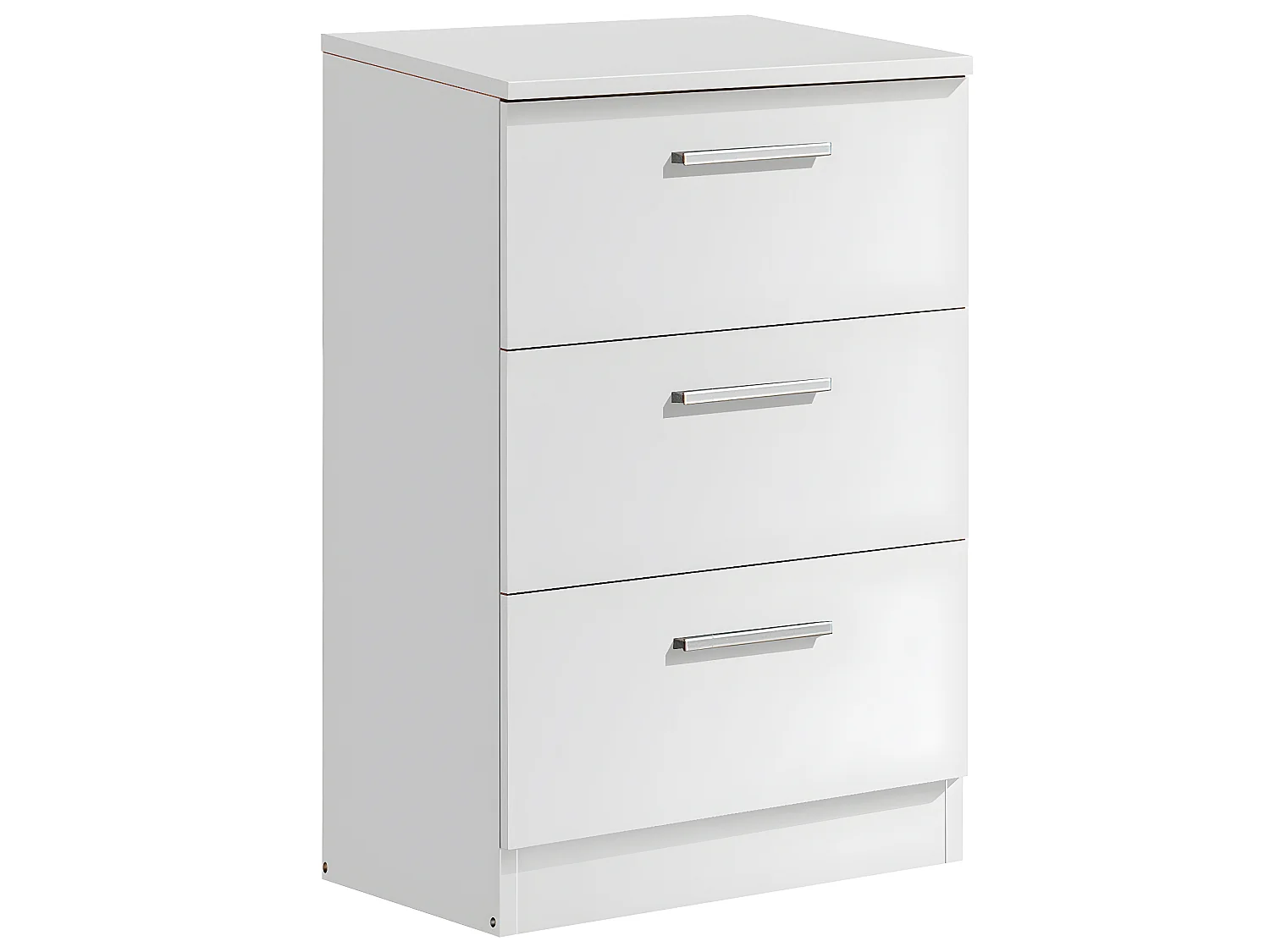 Table de chevet de 3 tiroirs coloris blanc - longueur 40 x profondeur 31 x hauteur 66 cm