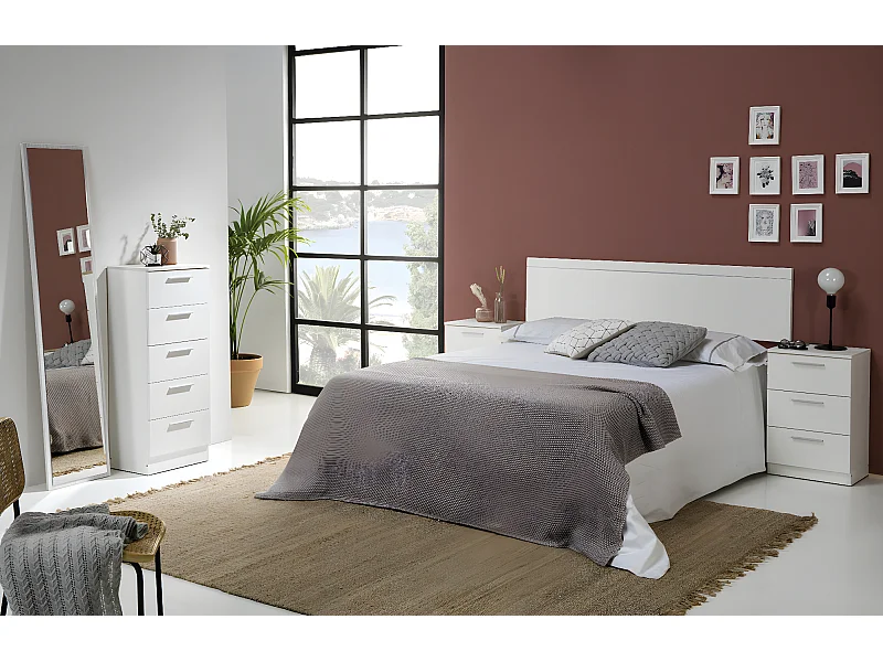 Table de chevet de 3 tiroirs coloris blanc - longueur 40 x profondeur 31 x hauteur 66 cm