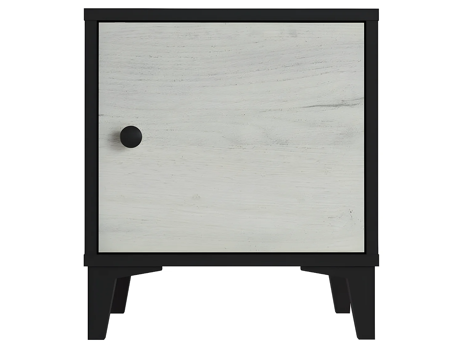 Table de chevet Table de nuit en mélamine coloris noir / blanc - Longueur 40 x profondeur 35 x Hauteur 45 cm