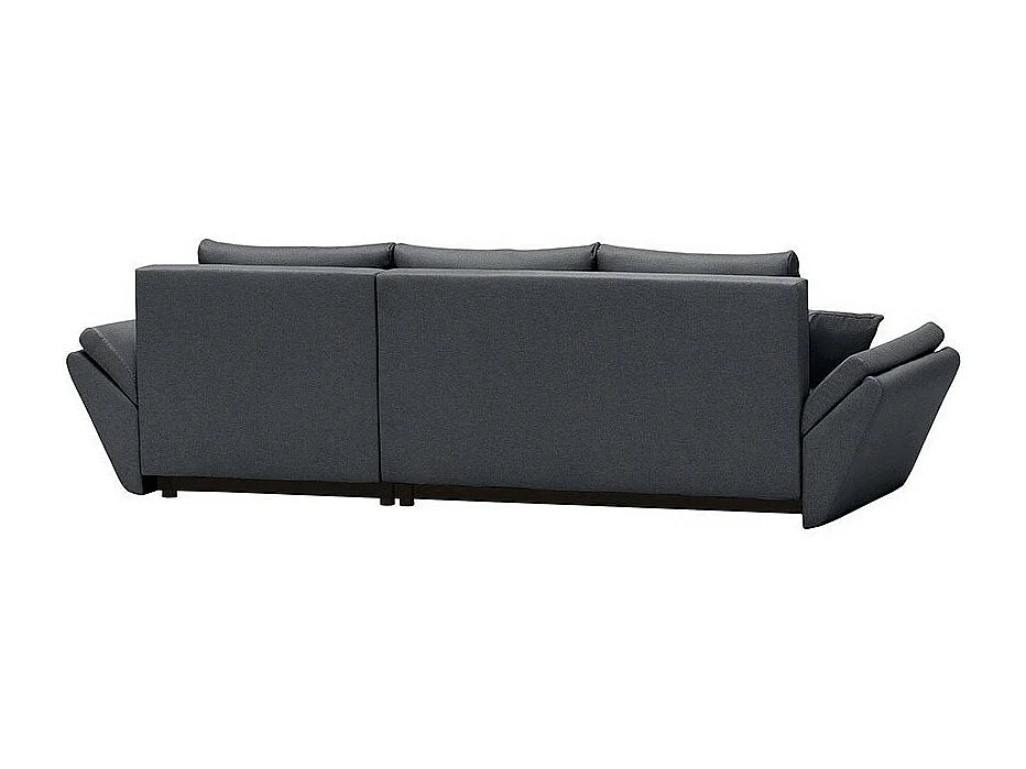 Canapé d'angle réversible et convertible HELIX, couleur Gris Foncé, 4 places avec coffre de rangement