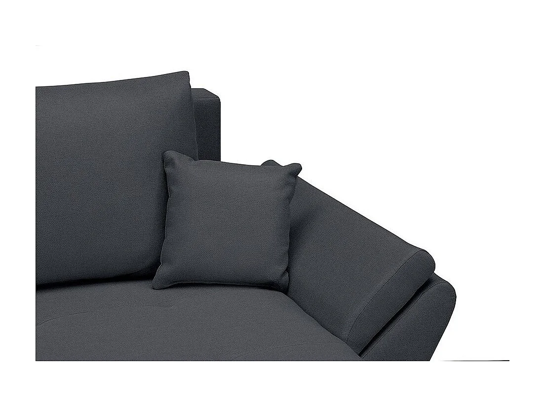 Canapé d'angle réversible et convertible HELIX, couleur Gris Foncé, 4 places avec coffre de rangement