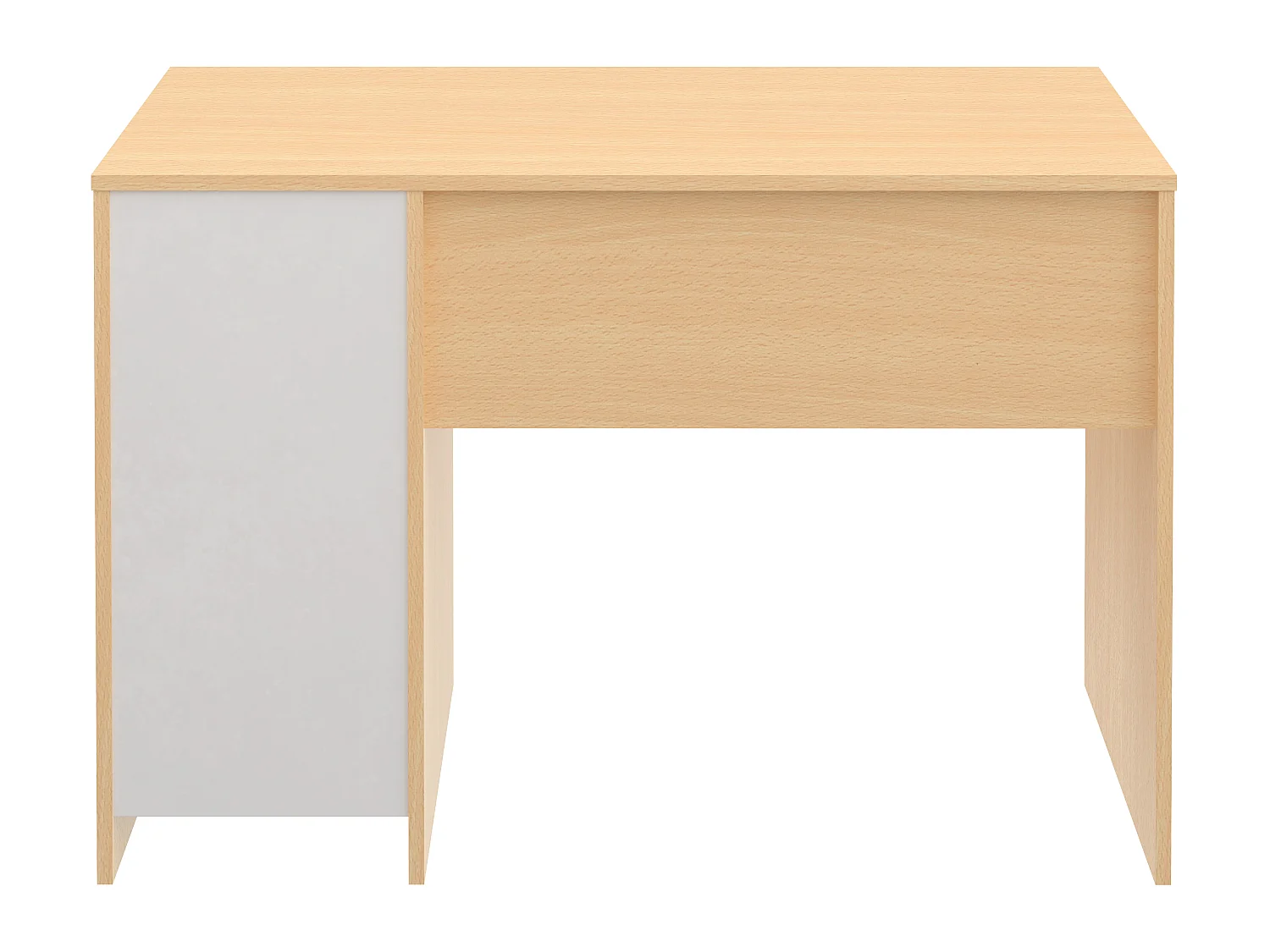 Bureau en mélamine effet hêtre avec 3 tiroirs - Longueur 110 x profondeur 56 x Hauteur 73.5 cm