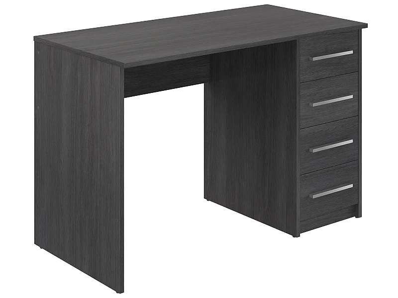 Bureau en mélamine coloris gris foncé avec 3 tiroirs  - Longueur 110 x profondeur 56 x Hauteur 73 cm 