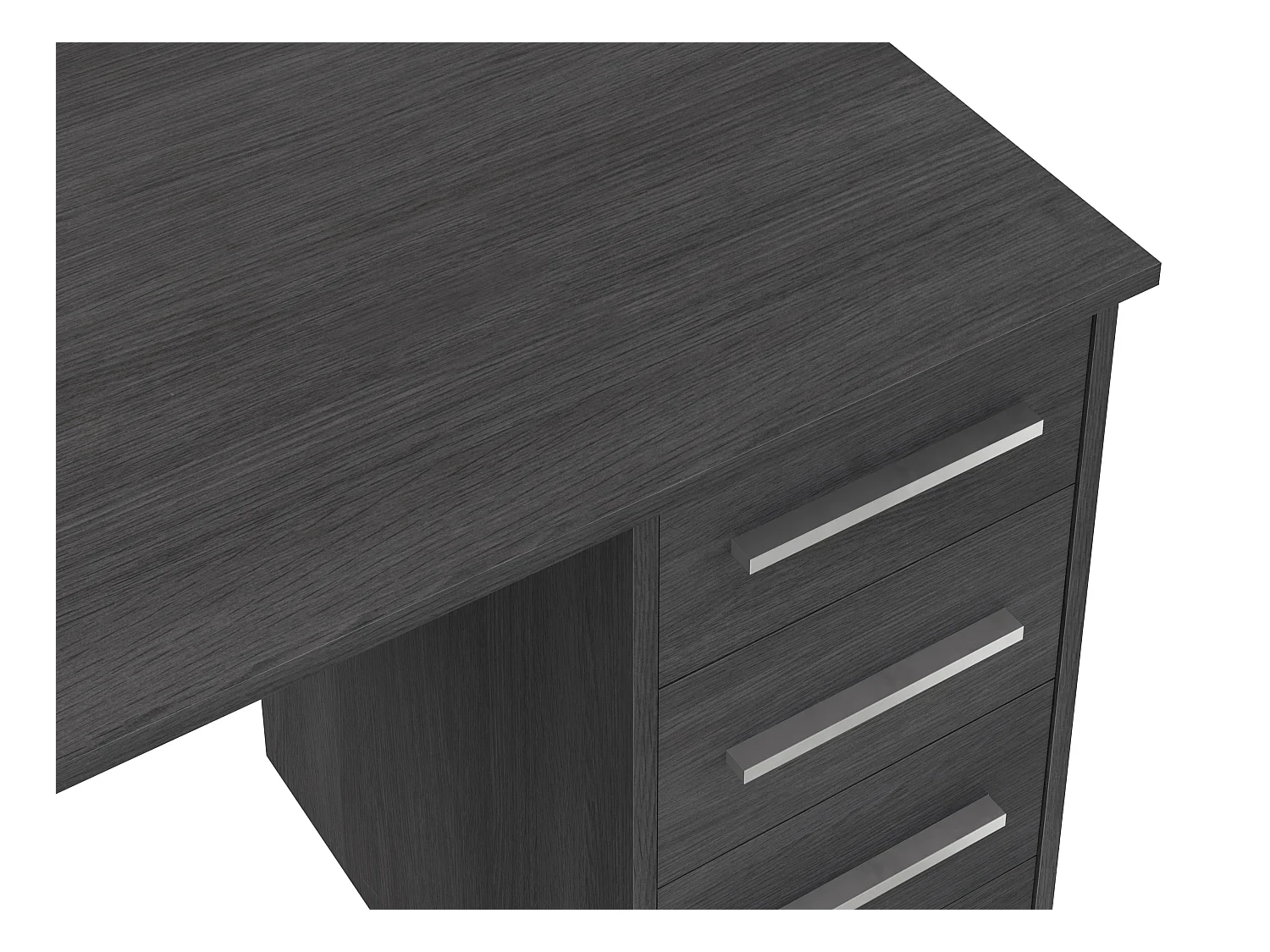 Bureau en mélamine coloris gris foncé avec 3 tiroirs  - Longueur 110 x profondeur 56 x Hauteur 73 cm 
