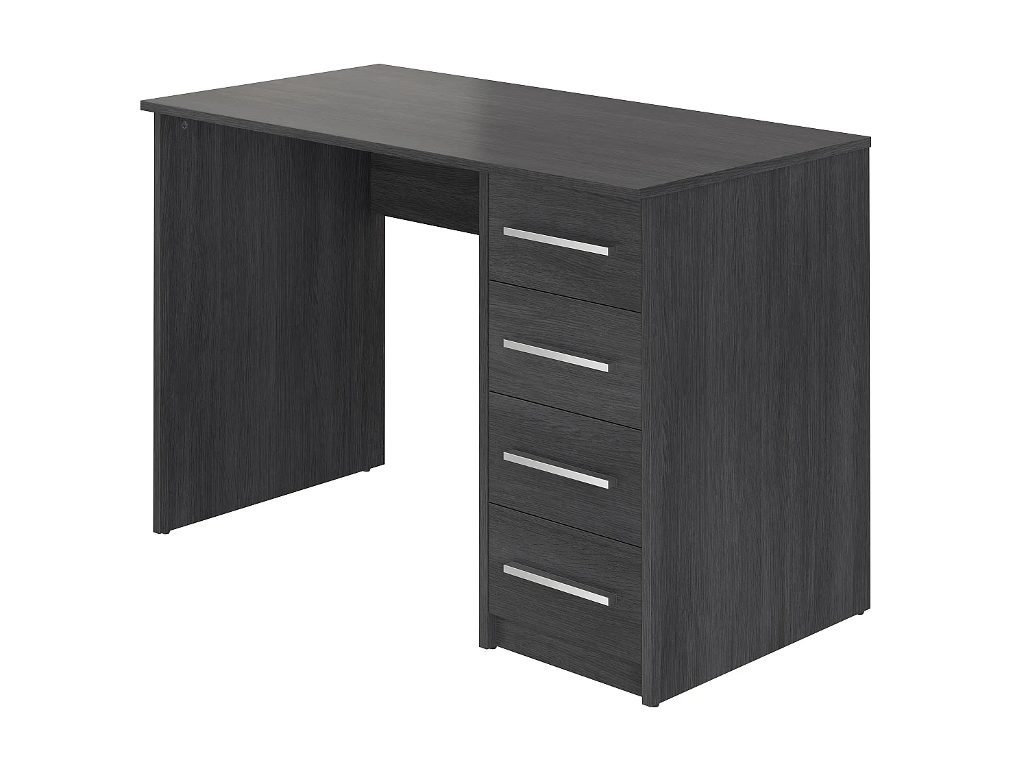 Bureau en mélamine coloris gris foncé avec 3 tiroirs  - Longueur 110 x profondeur 56 x Hauteur 73 cm 