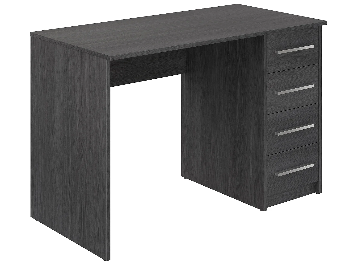 Bureau en mélamine coloris gris foncé avec 3 tiroirs  - Longueur 110 x profondeur 56 x Hauteur 73 cm 