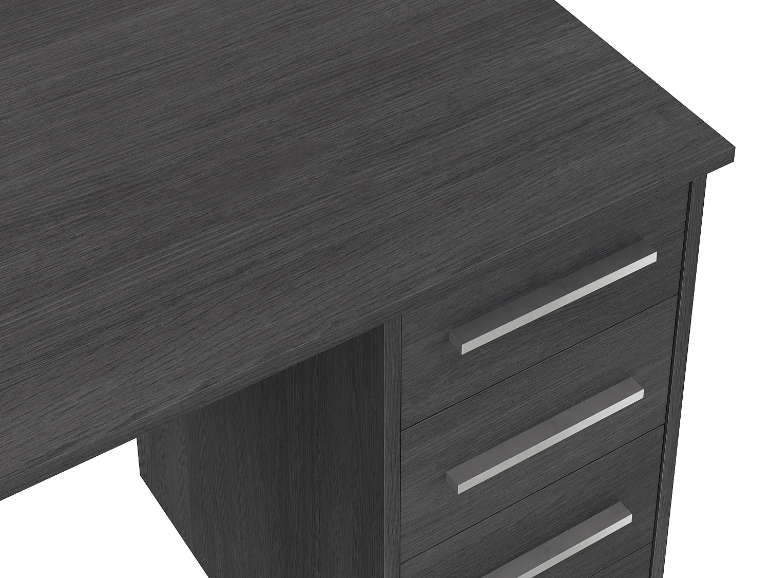 Bureau en mélamine coloris gris foncé avec 3 tiroirs  - Longueur 110 x profondeur 56 x Hauteur 73 cm 