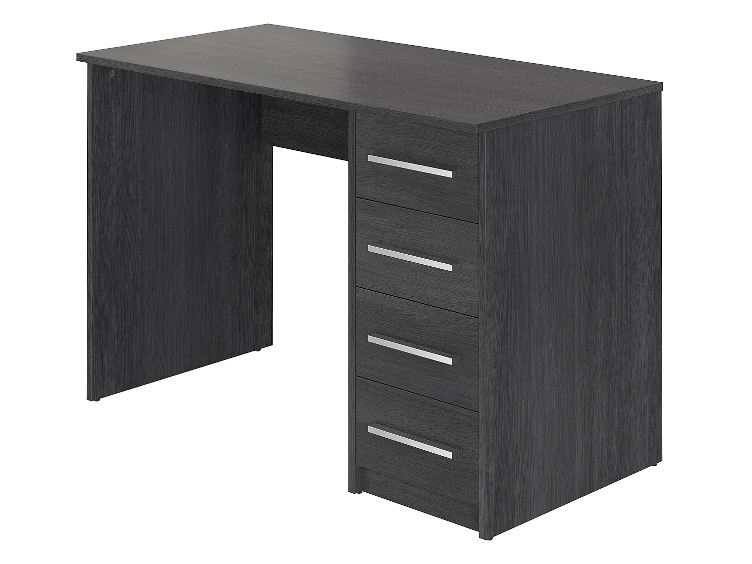 Bureau en mélamine coloris gris foncé avec 3 tiroirs  - Longueur 110 x profondeur 56 x Hauteur 73 cm 