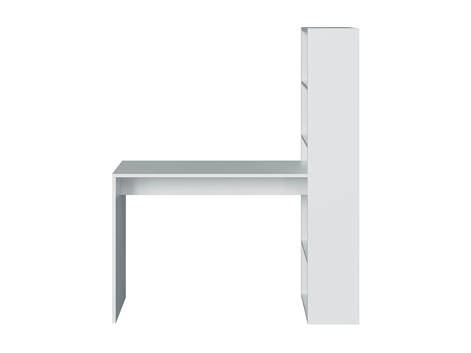 Bureau avec 5 étagères coloris Blanc Artik en mélamine - 144 x 120 x 53 cm