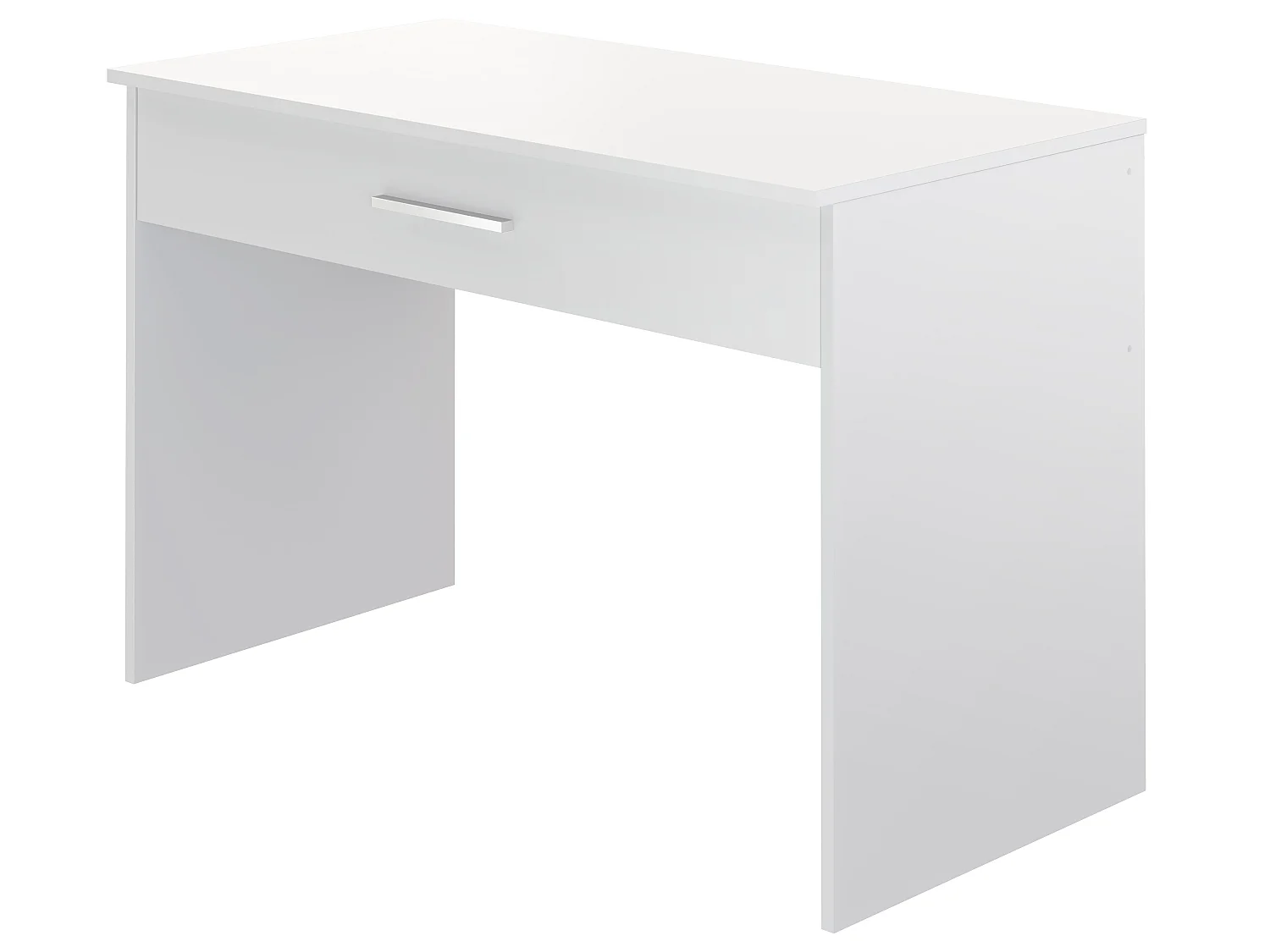 Bureau en mélamine coloris blanc - Longueur 110 x profondeur 56 x Hauteur 73 cm