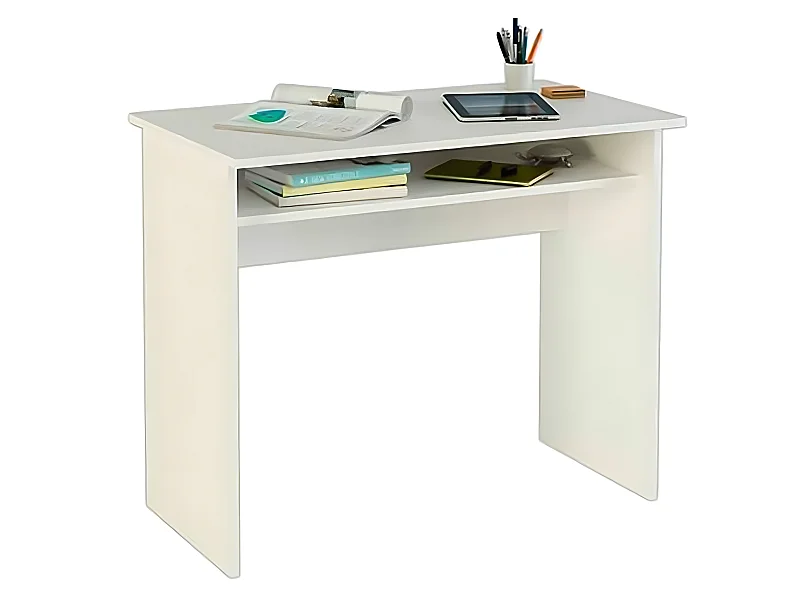 Bureau design coloris blanc - Hauteur 74 x Longueur 90 x Profondeur 50 cm